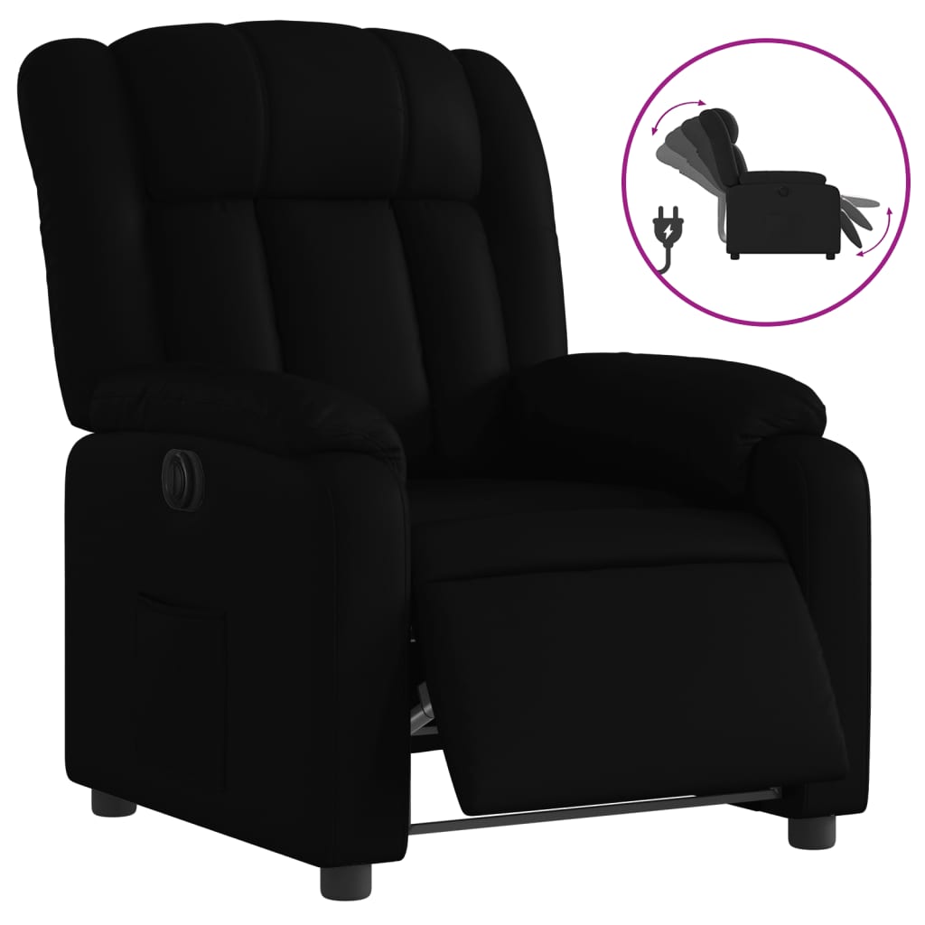 vidaXL Fotoliu rabatabil electric, negru, piele ecologică