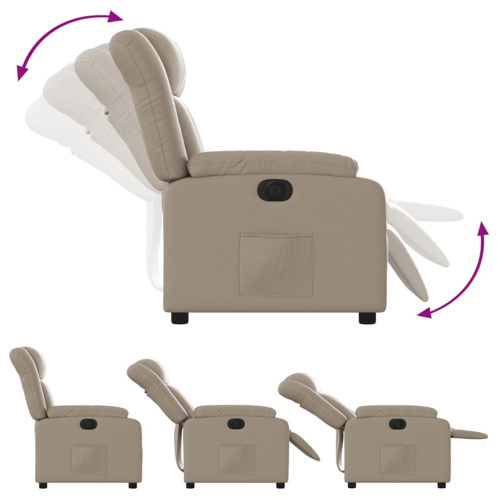 vidaXL Fotoliu rabatabil electric, cappuccino, piele ecologică