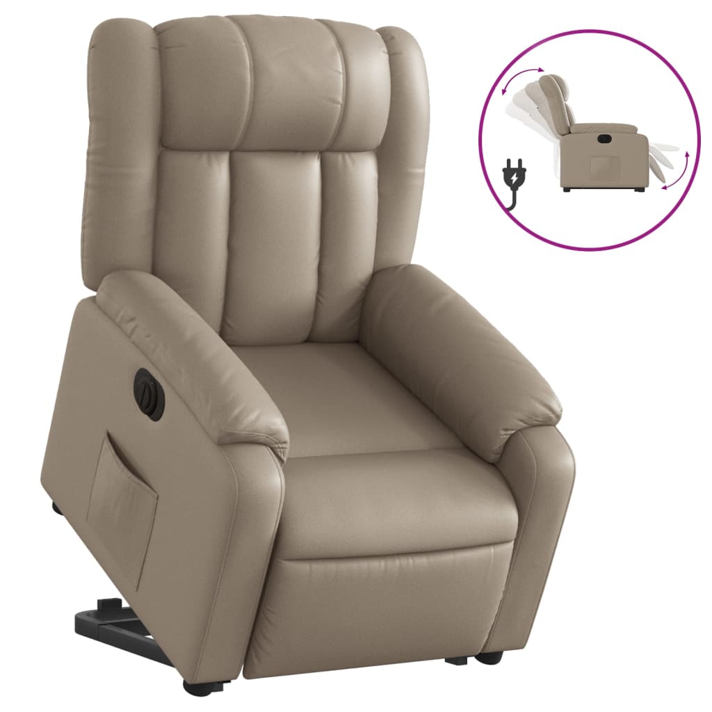 vidaXL Fotoliu rabatabil electric cu ridicare, cappuccino