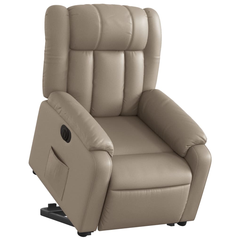 vidaXL Fotoliu rabatabil electric cu ridicare, cappuccino