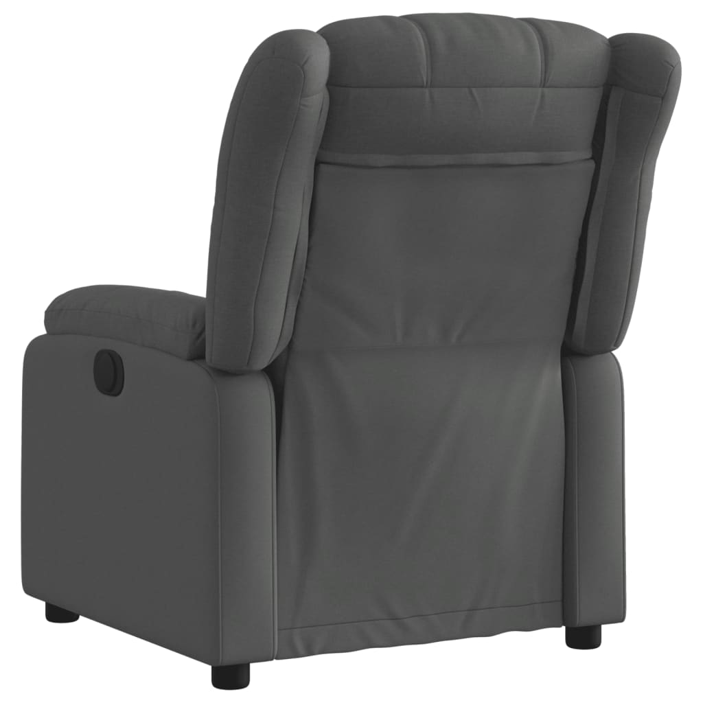 vidaXL Fotoliu rabatabil electric, gri închis, material textil