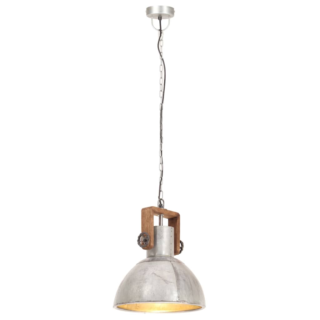 vidaXL Lampă suspendată industrială, 25 W, argintiu, rotund, 30 cm E27 vidaXL Lampă suspendată industrială, 25 W, argintiu, rotund, 30 cm E27