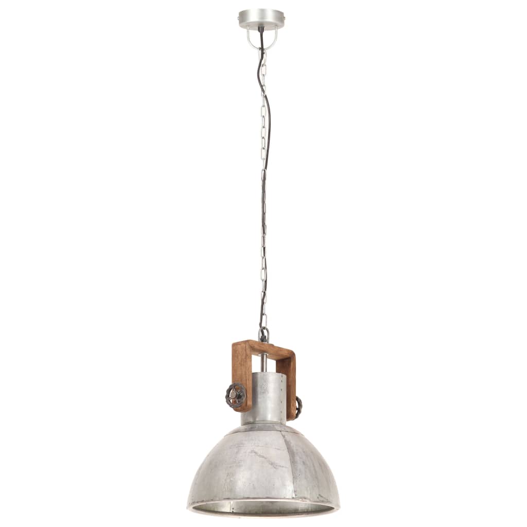 vidaXL Lampă suspendată industrială, 25 W, argintiu, rotund, 30 cm E27 vidaXL Lampă suspendată industrială, 25 W, argintiu, rotund, 30 cm E27
