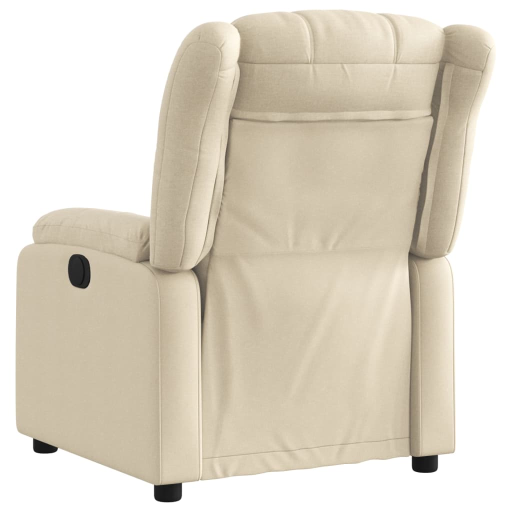 vidaXL Fotoliu rabatabil electric, crem, material textil