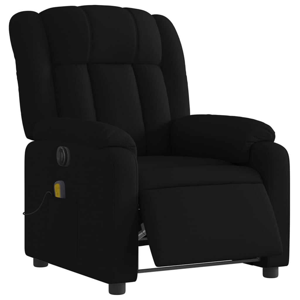 vidaXL Fotoliu electric de masaj rabatabil, negru, textil vidaXL Fotoliu electric de masaj rabatabil, negru, textil