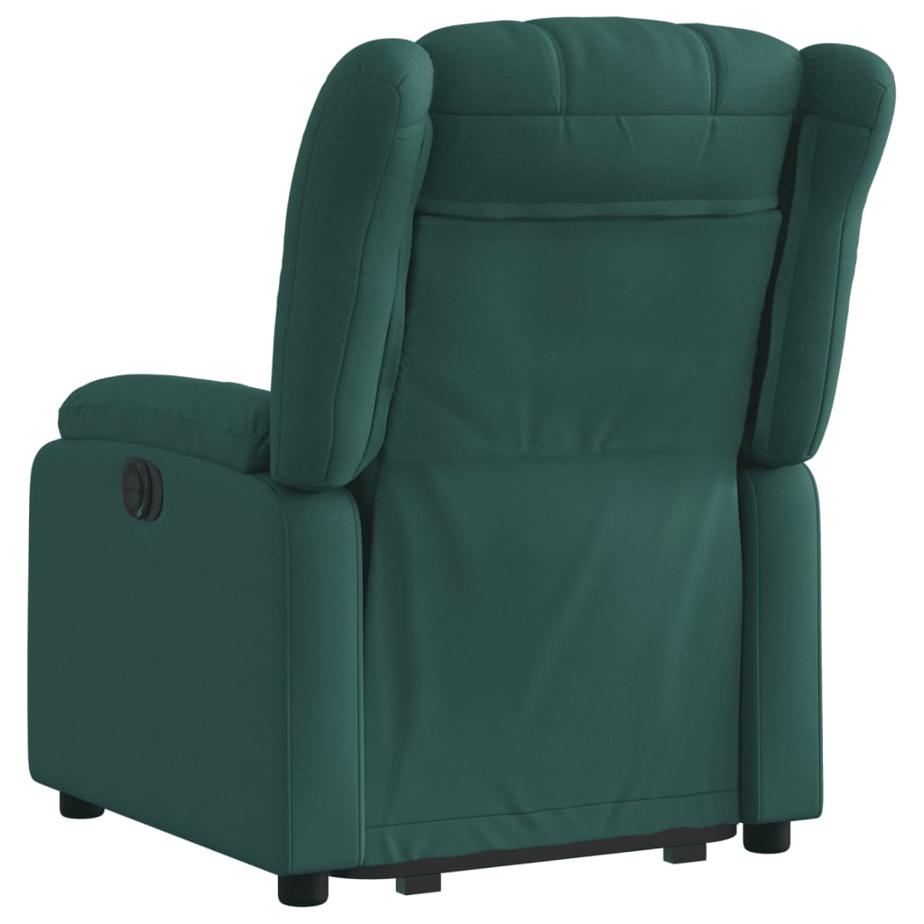 vidaXL Fotoliu rabatabil ridicare pe verticală, verde închis, textil vidaXL Fotoliu rabatabil ridicare pe verticală, verde închis, textil