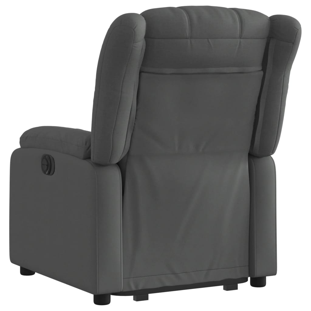 vidaXL Fotoliu electric rabatabil cu ridicare, gri închis, textil