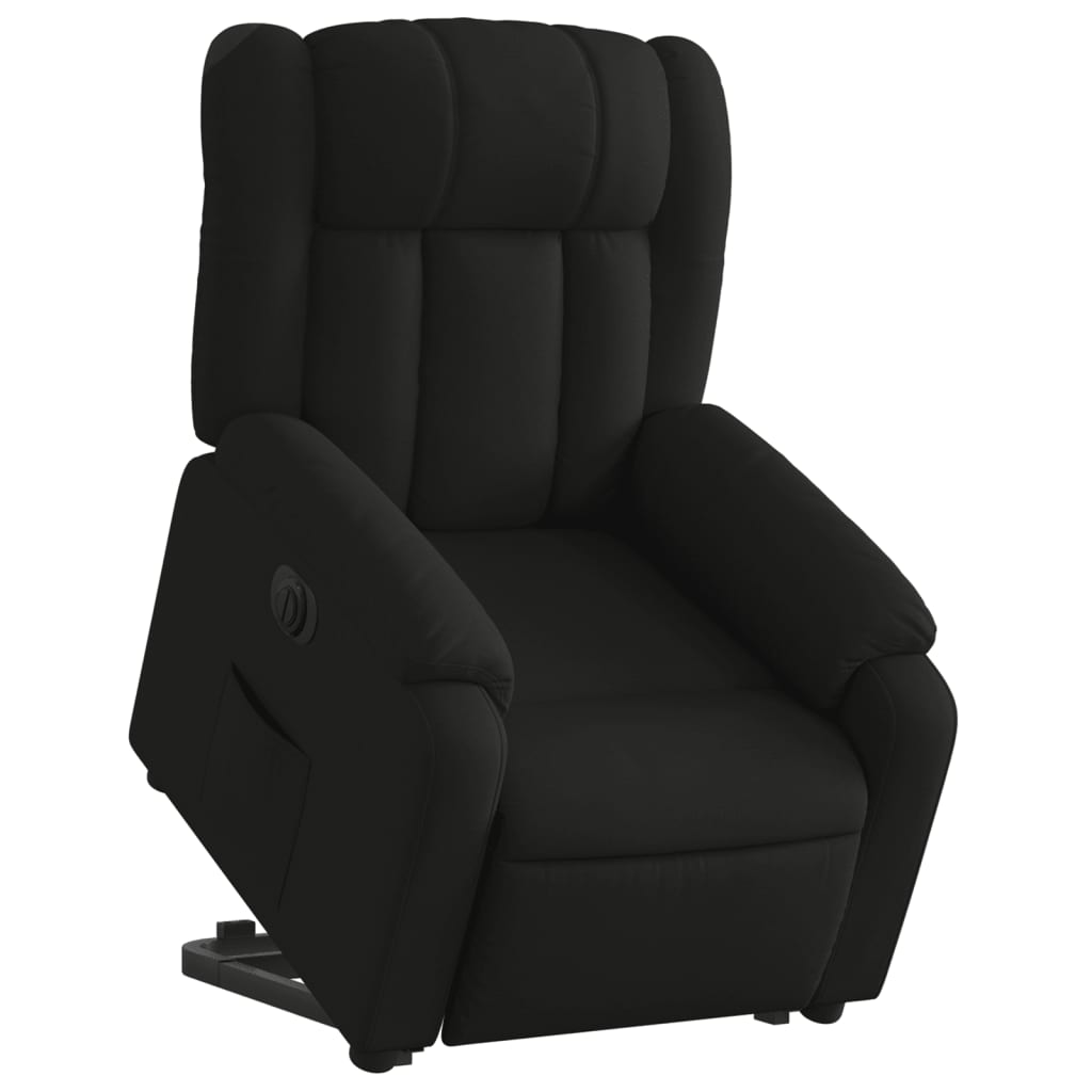 vidaXL Fotoliu electric rabatabil cu ridicare, negru, textil