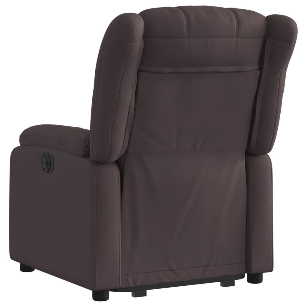 vidaXL Fotoliu electric rabatabil cu ridicare, maro închis, textil
