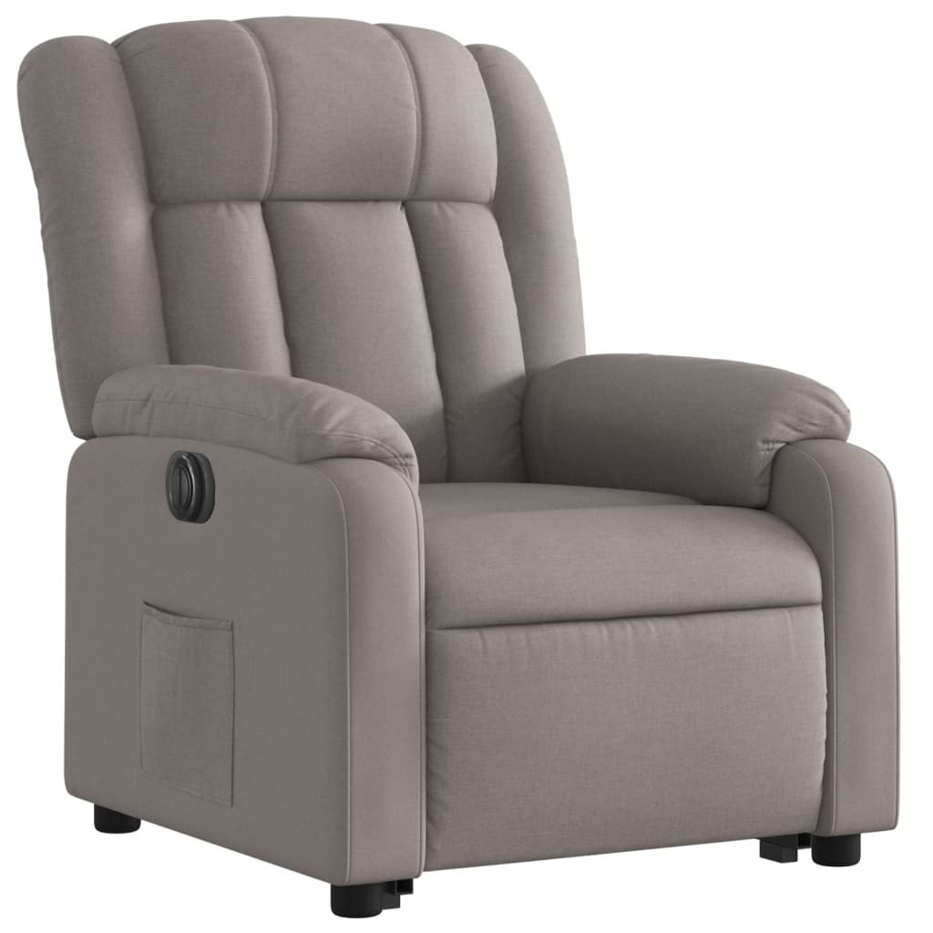 vidaXL Fotoliu electric rabatabil cu ridicare, gri taupe, textil