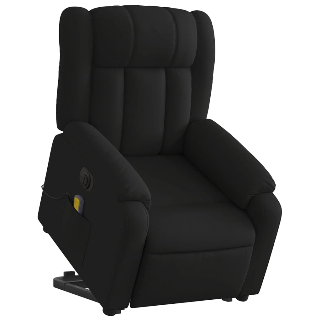 vidaXL Fotoliu electric de masaj rabatabil cu ridicare, negru, textil