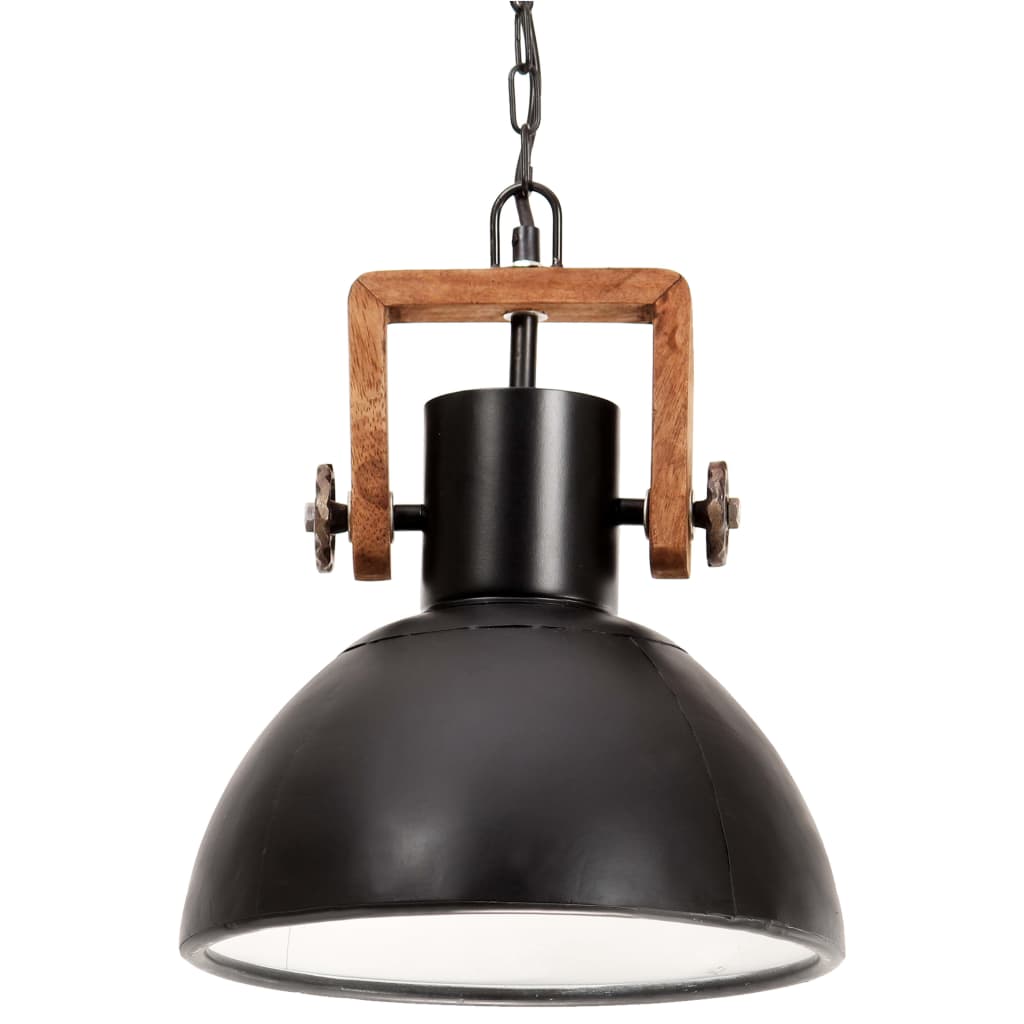 vidaXL Lampă suspendată industrială, negru, 30 cm, 25 W, E27, rotund vidaXL Lampă suspendată industrială, negru, 30 cm, 25 W, E27, rotund