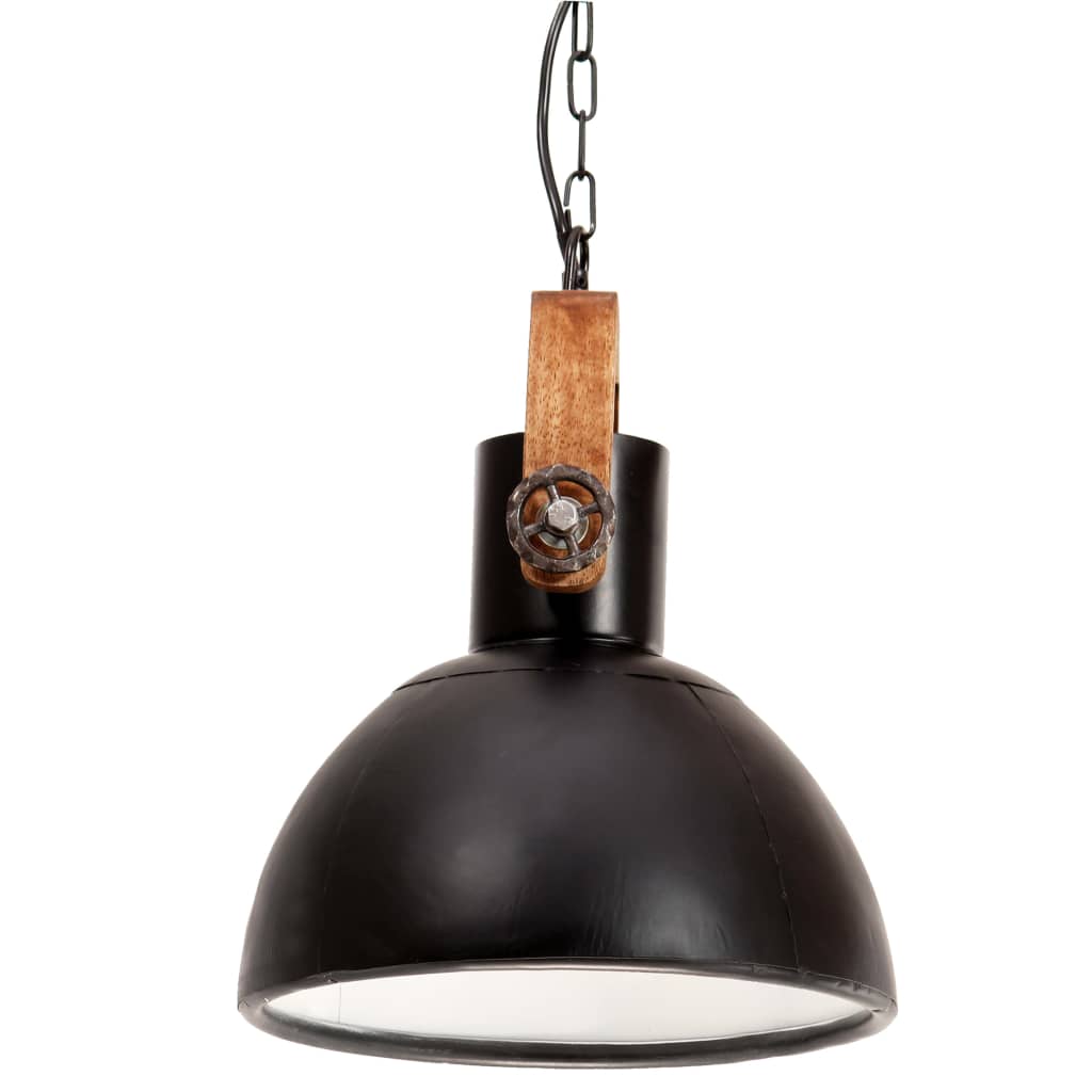 vidaXL Lampă suspendată industrială, negru, 30 cm, 25 W, E27, rotund vidaXL Lampă suspendată industrială, negru, 30 cm, 25 W, E27, rotund