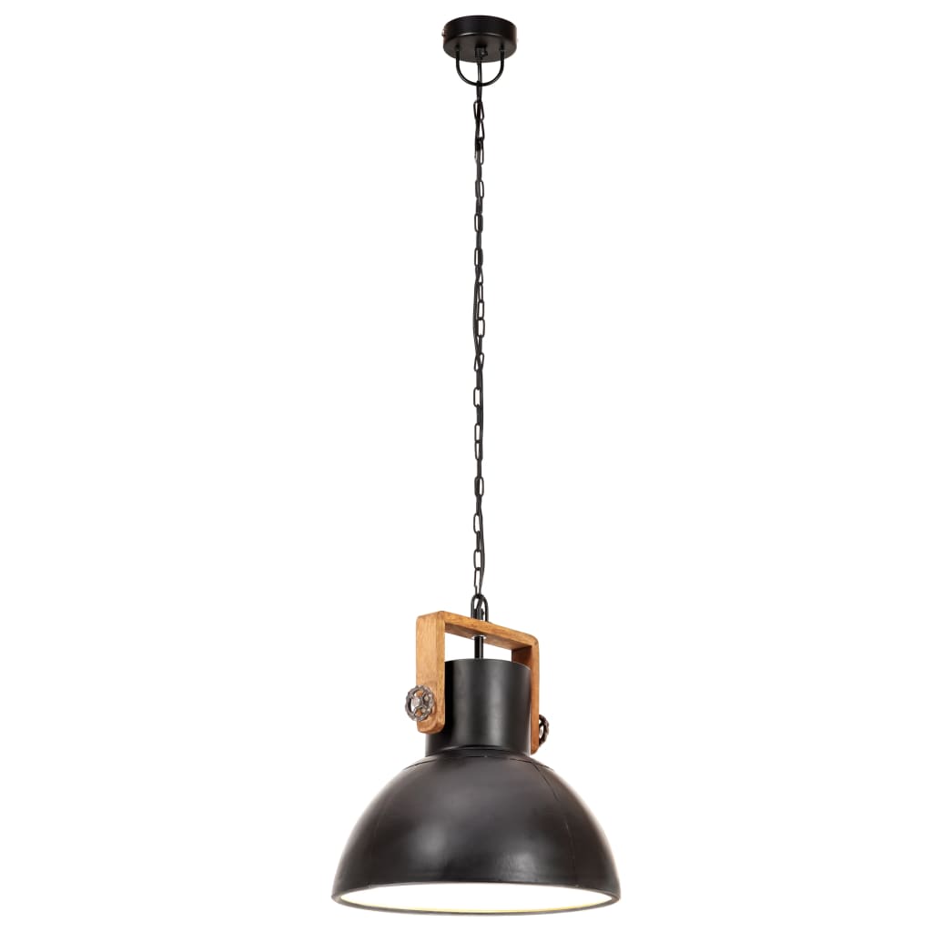 vidaXL Lampă suspendată industrială, negru, 30 cm, 25 W, E27, rotund vidaXL Lampă suspendată industrială, negru, 30 cm, 25 W, E27, rotund