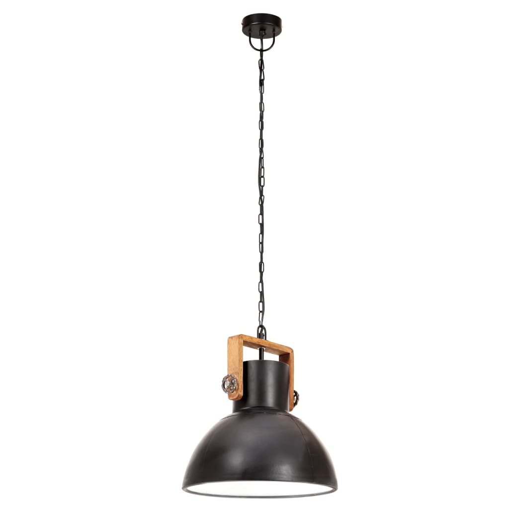 vidaXL Lampă suspendată industrială, negru, 30 cm, 25 W, E27, rotund vidaXL Lampă suspendată industrială, negru, 30 cm, 25 W, E27, rotund