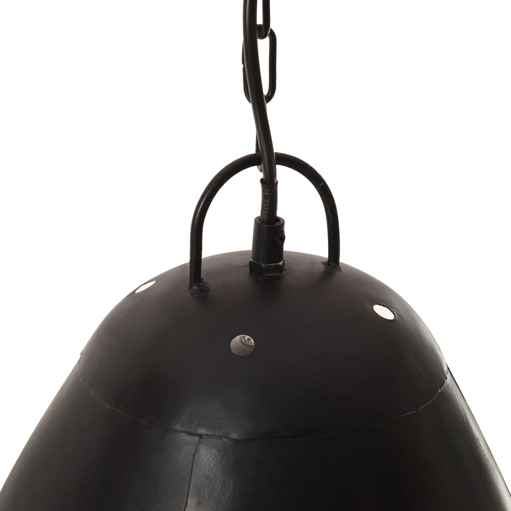 vidaXL Lampă suspendată industrială, negru, 32 cm, E27, rotund, 25 W vidaXL Lampă suspendată industrială, negru, 32 cm, E27, rotund, 25 W