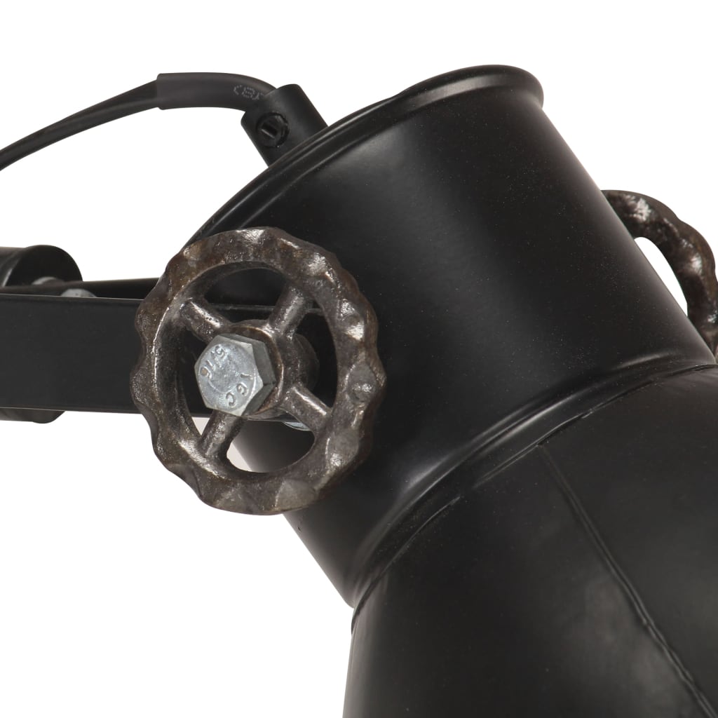 vidaXL Lampă de podea cu 2 abajururi, negru, E27, fontă vidaXL Lampă de podea cu 2 abajururi, negru, E27, fontă