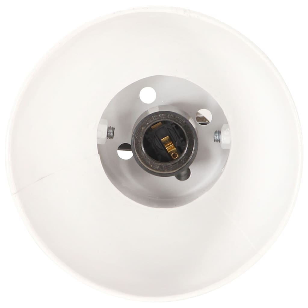 vidaXL Lampă de podea cu 2 abajururi, alb, fontă, E27 vidaXL Lampă de podea cu 2 abajururi, alb, fontă, E27