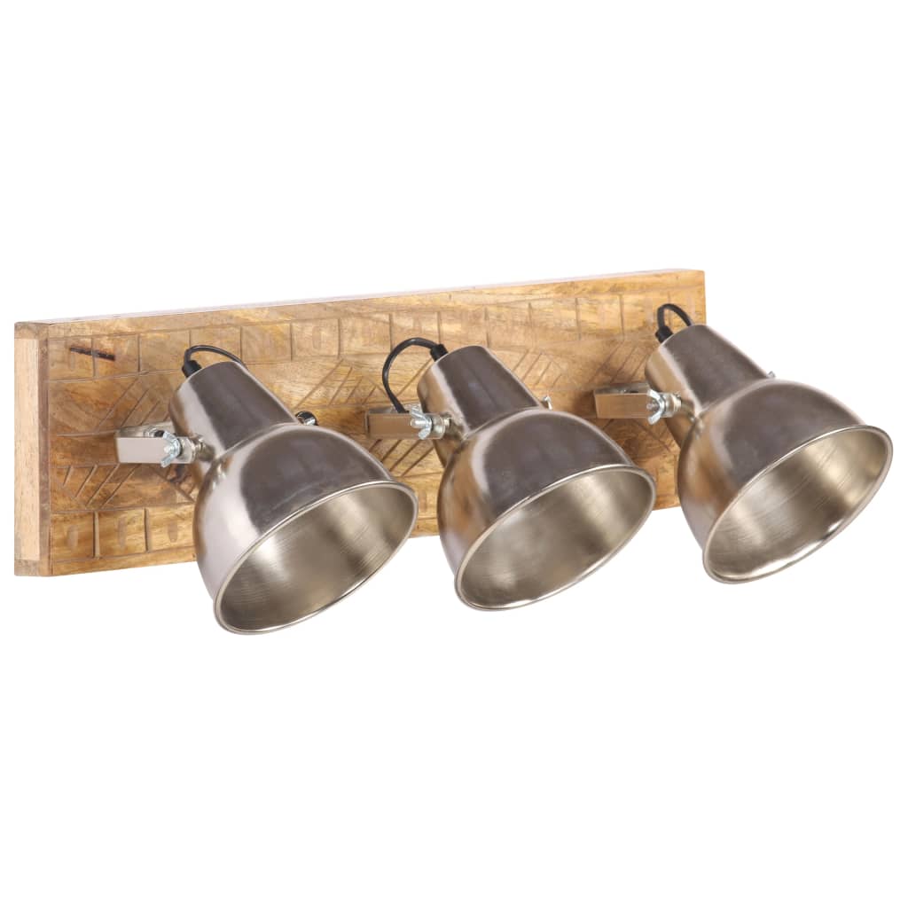 vidaXL Lampă suspendată industrială, argintiu, 70x23 cm lemn mango E27 vidaXL Lampă suspendată industrială, argintiu, 70x23 cm lemn mango E27