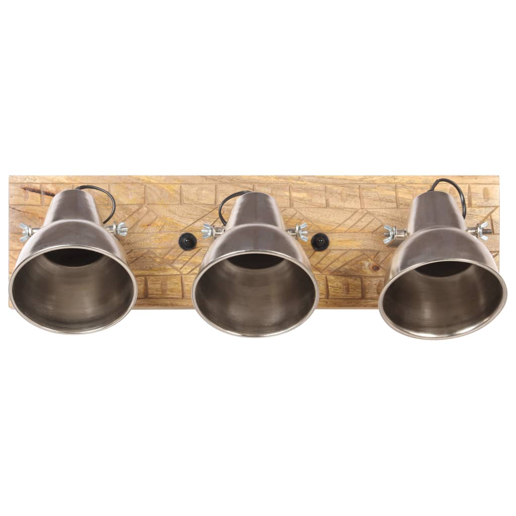 vidaXL Lampă suspendată industrială, argintiu, 70x23 cm lemn mango E27 vidaXL Lampă suspendată industrială, argintiu, 70x23 cm lemn mango E27