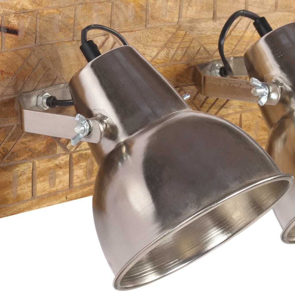 vidaXL Lampă suspendată industrială, argintiu, 70x23 cm lemn mango E27 vidaXL Lampă suspendată industrială, argintiu, 70x23 cm lemn mango E27