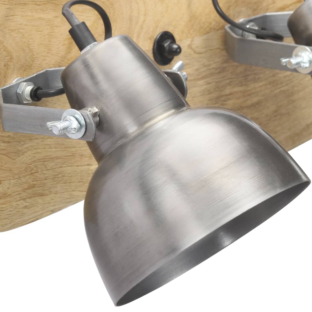 vidaXL Lampă de perete industrială argintiu 68x23 cm lemn mango E27 vidaXL Lampă de perete industrială argintiu 68x23 cm lemn mango E27