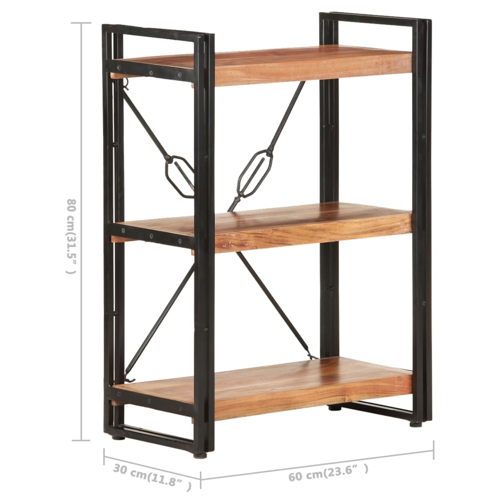 vidaXL Bibliotecă cu 3 rafturi, 60x30x80 cm, lemn masiv de acacia vidaXL Bibliotecă cu 3 rafturi, 60x30x80 cm, lemn masiv de acacia