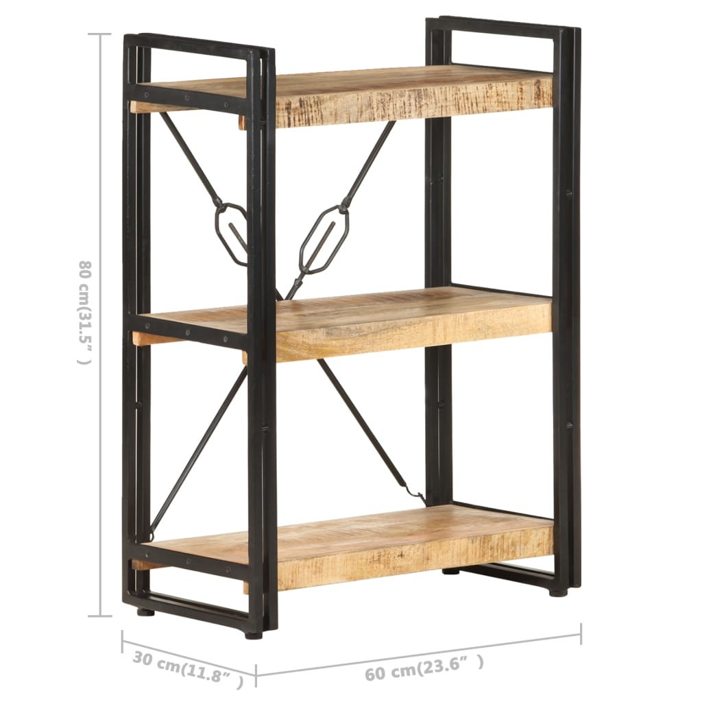 vidaXL Bibliotecă cu 3 niveluri, 60x30x80 cm, lemn masiv de mango vidaXL Bibliotecă cu 3 niveluri, 60x30x80 cm, lemn masiv de mango