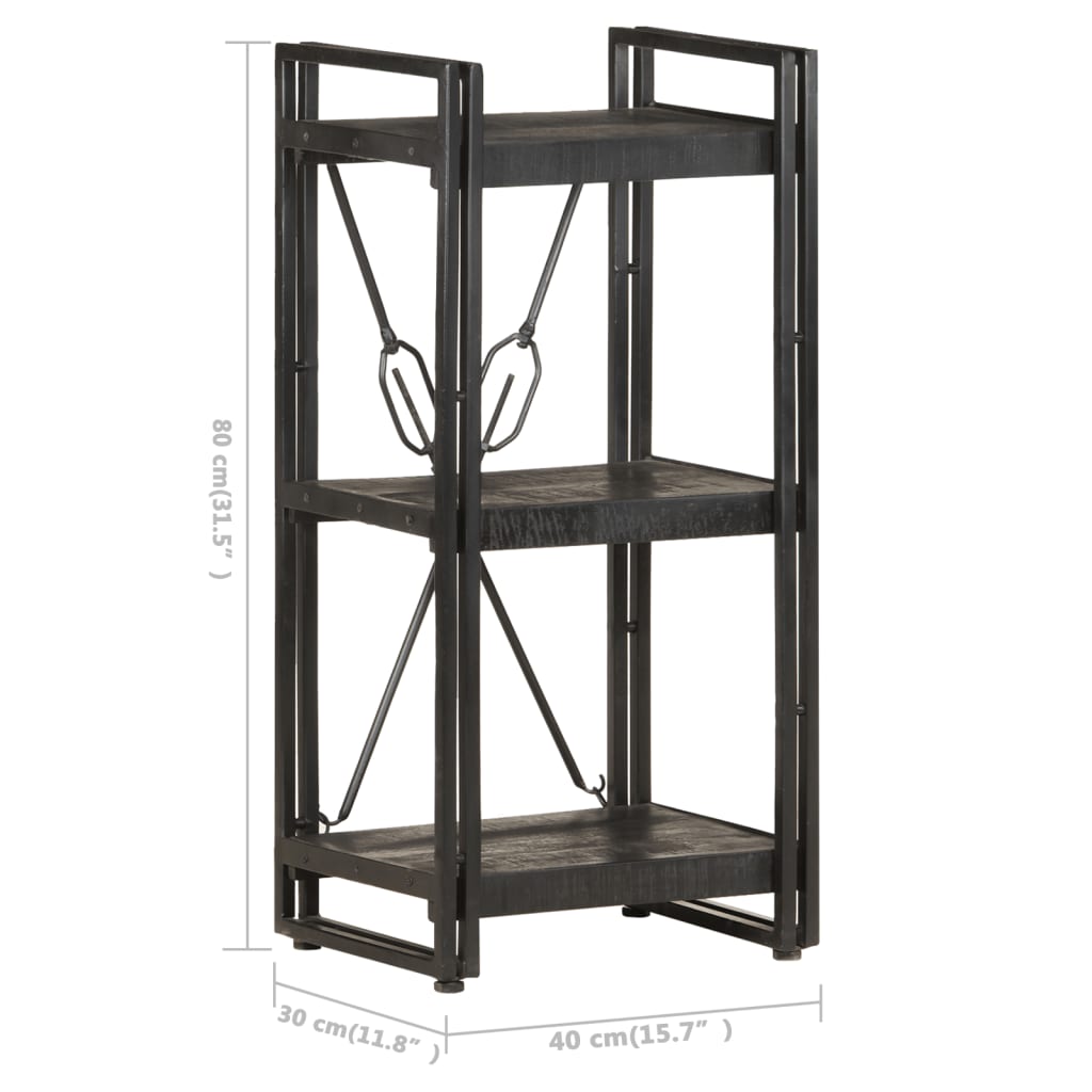 vidaXL Bibliotecă cu 3 rafturi, negru, 40x30x80 cm, lemn masiv mango vidaXL Bibliotecă cu 3 rafturi, negru, 40x30x80 cm, lemn masiv mango
