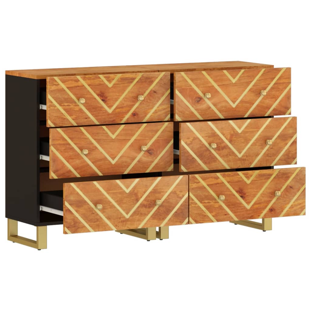 vidaXL Dulapuri lateral, 2 buc., maro/negru, 60x33,5x75 cm, lemn mango