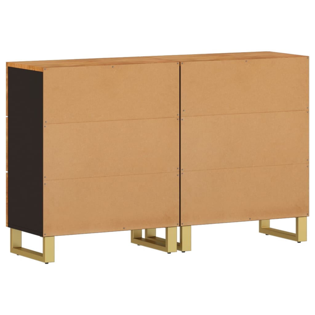vidaXL Dulapuri lateral, 2 buc., maro/negru, 60x33,5x75 cm, lemn mango