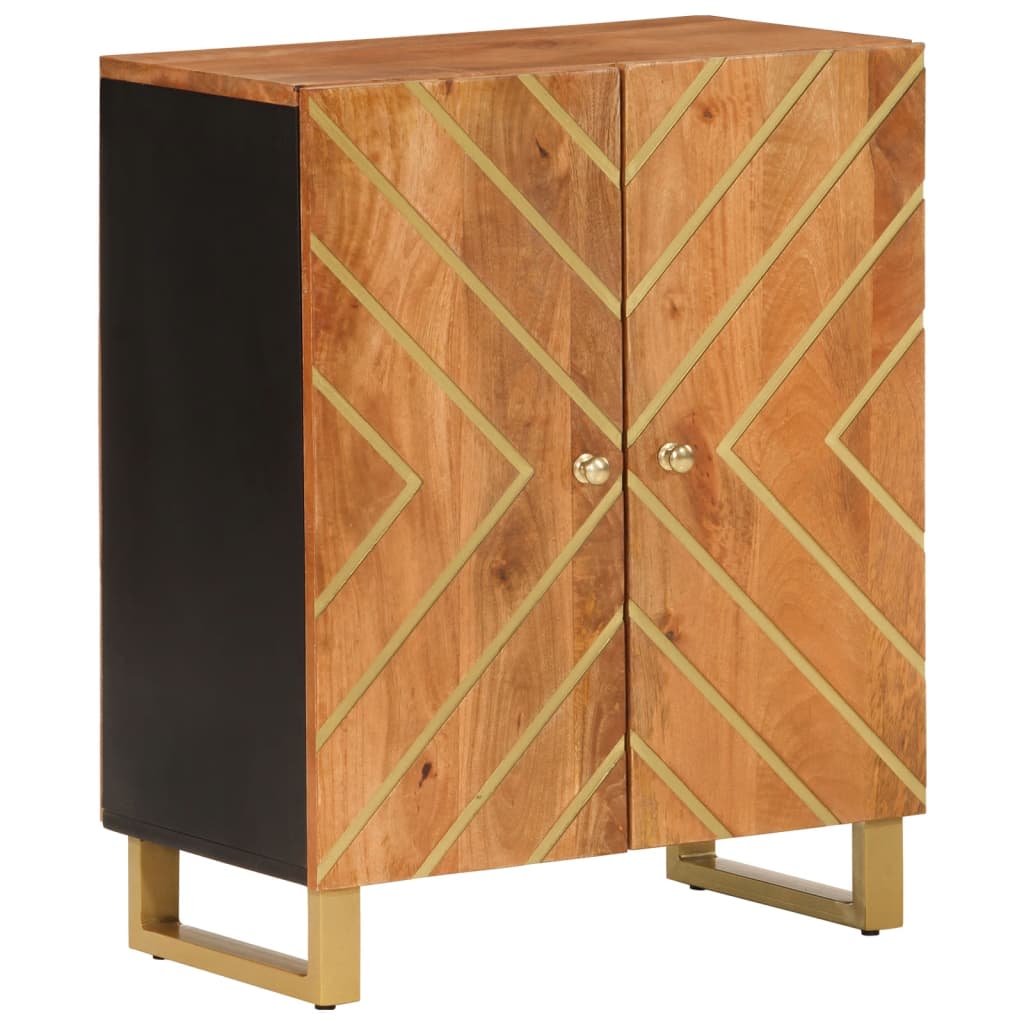 vidaXL Dulapuri lateral, 3 buc., maro/negru, 60x33,5x75 cm, lemn mango