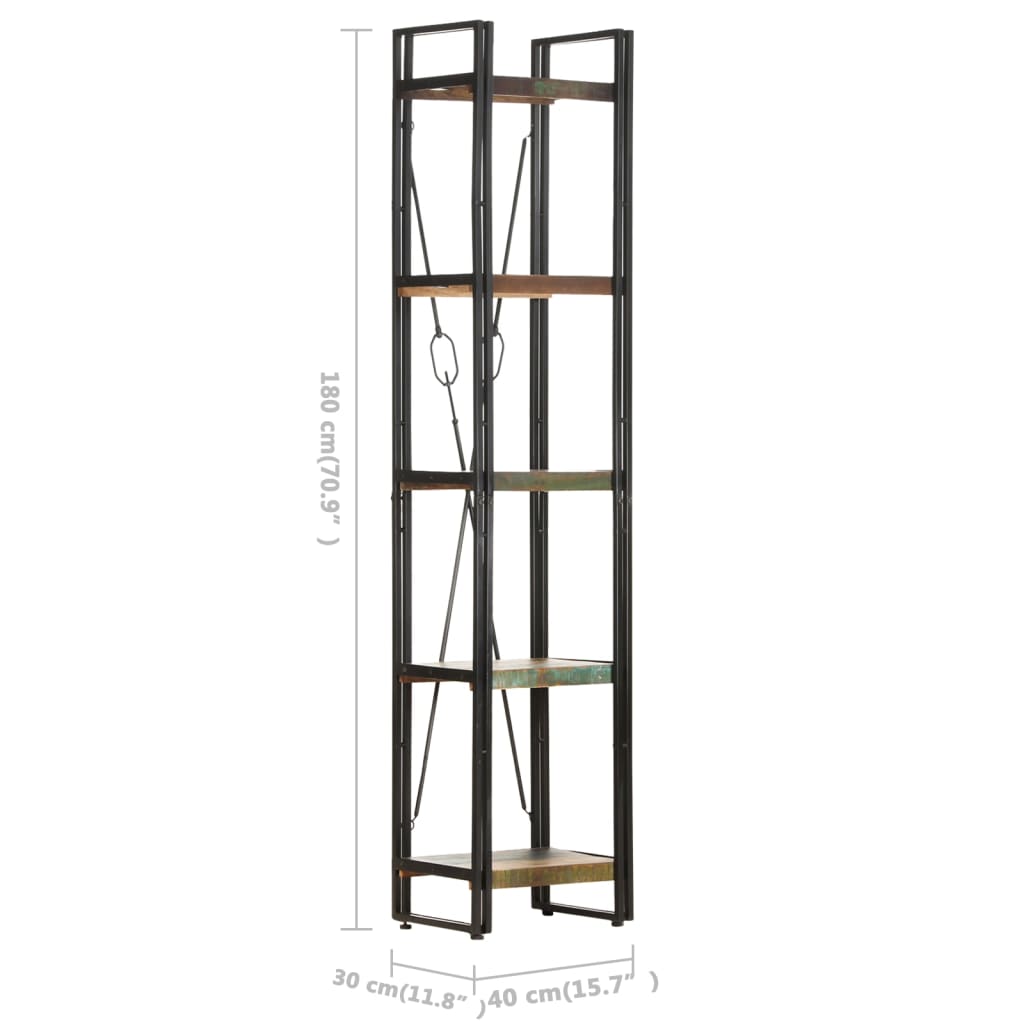 vidaXL Bibliotecă cu 5 rafturi, 40x30x180 cm, lemn masiv reciclat vidaXL Bibliotecă cu 5 rafturi, 40x30x180 cm, lemn masiv reciclat