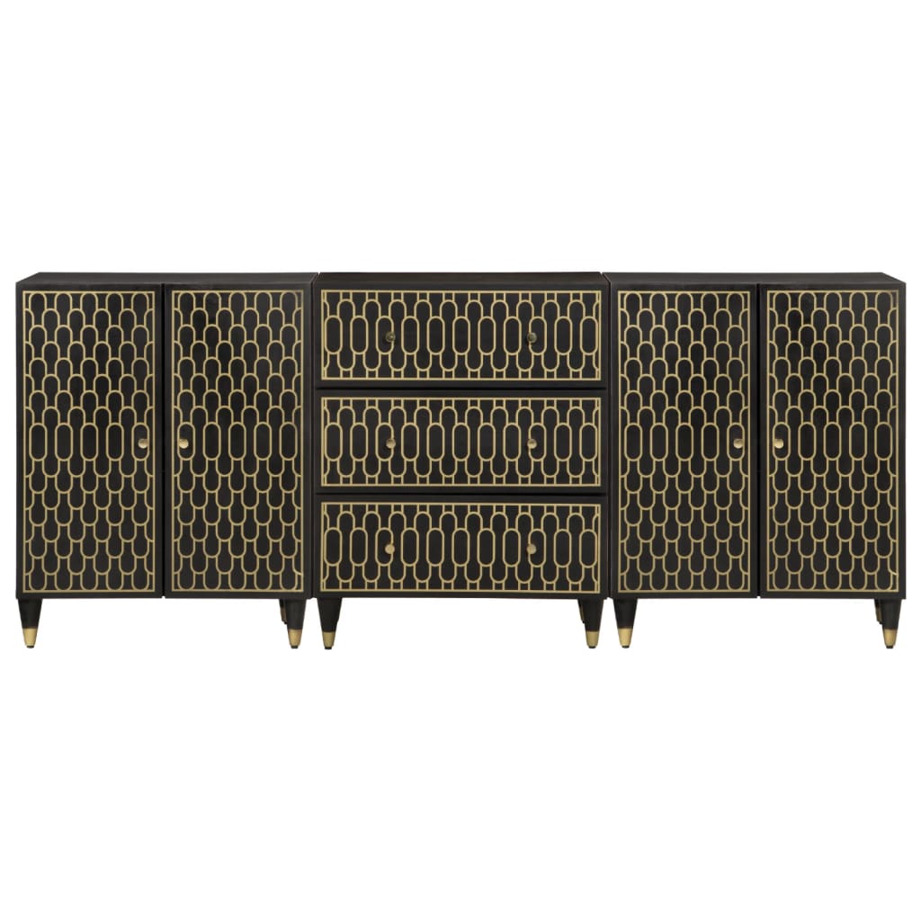 vidaXL Dulapuri laterale, 3 buc., 60x33x75 cm, lemn masiv de mango