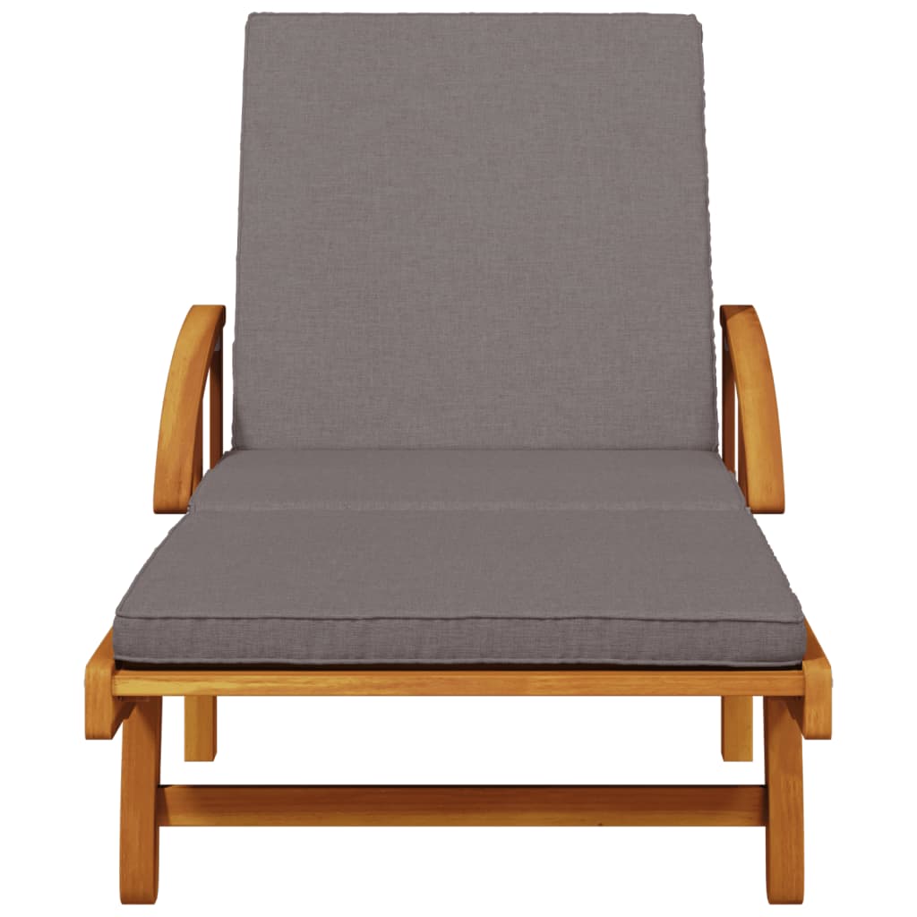 vidaXL Șezlonguri 2 buc. cu perne 200x68x83 cm lemn masiv de acacia