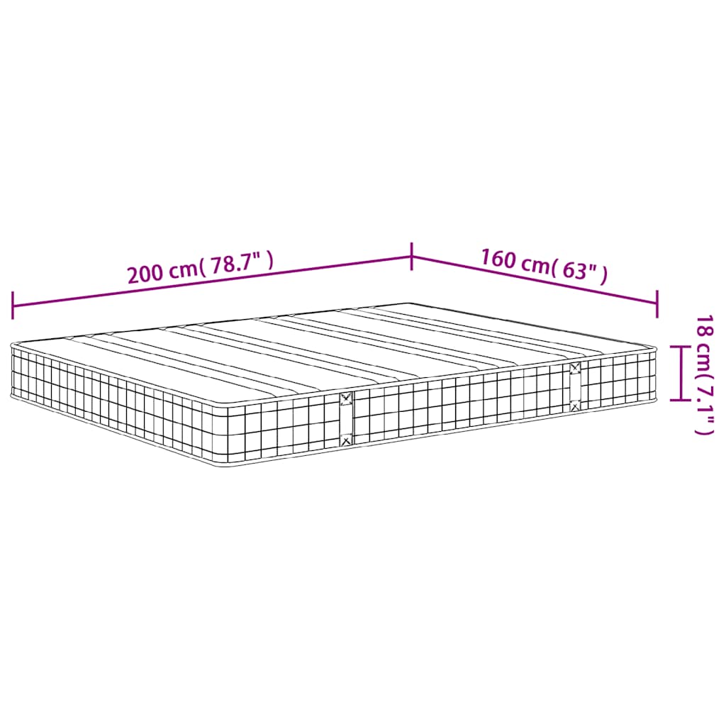 vidaXL Saltea cu arcuri bonnell, fermitate medie, 160x200 cm vidaXL Saltea cu arcuri bonnell, fermitate medie, 160x200 cm