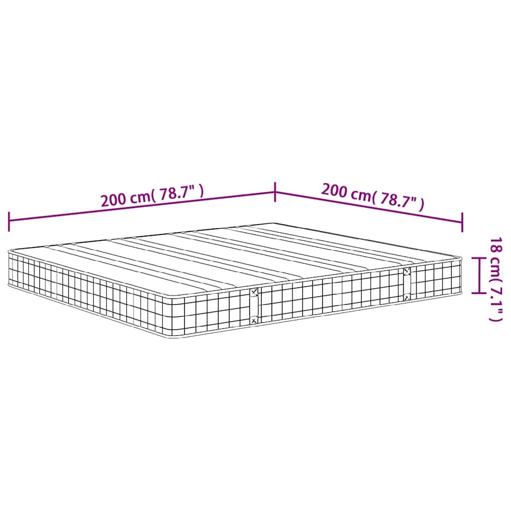 vidaXL Saltea cu arcuri bonnell, fermitate medie, 200x200 cm vidaXL Saltea cu arcuri bonnell, fermitate medie, 200x200 cm