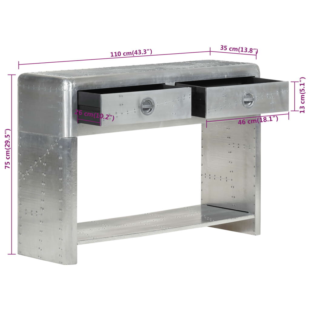 vidaXL Servantă, design aviator, 110x35x75 cm, metal vidaXL Servantă, design aviator, 110x35x75 cm, metal