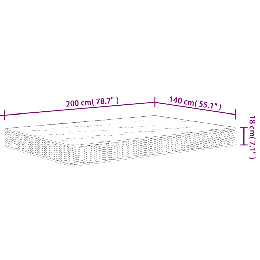 vidaXL Saltea cu arcuri bonnell, fermitate medie, 140x190 cm vidaXL Saltea cu arcuri bonnell, fermitate medie, 140x190 cm