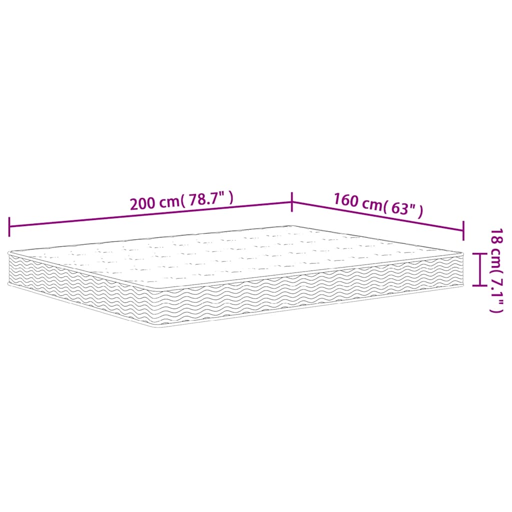 vidaXL Saltea cu arcuri bonnell, fermitate medie, 160x200 cm vidaXL Saltea cu arcuri bonnell, fermitate medie, 160x200 cm