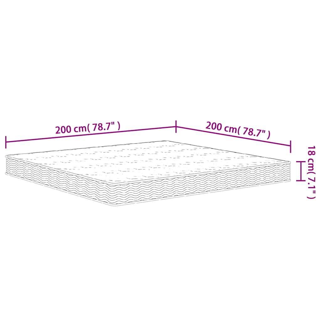 vidaXL Saltea cu arcuri bonnell King Size, fermitate medie, 200x200 cm vidaXL Saltea cu arcuri bonnell King Size, fermitate medie, 200x200 cm