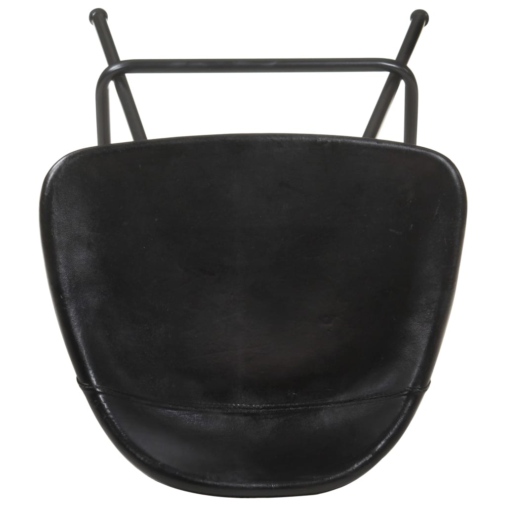 vidaXL Scaune de bar, 2 buc., negru, piele naturală vidaXL Scaune de bar, 2 buc., negru, piele naturală