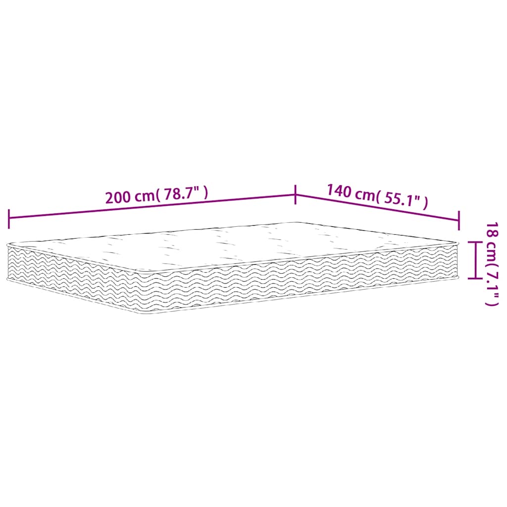 vidaXL Saltea cu arcuri bonnell, fermitate medie, 140x200 cm vidaXL Saltea cu arcuri bonnell, fermitate medie, 140x200 cm