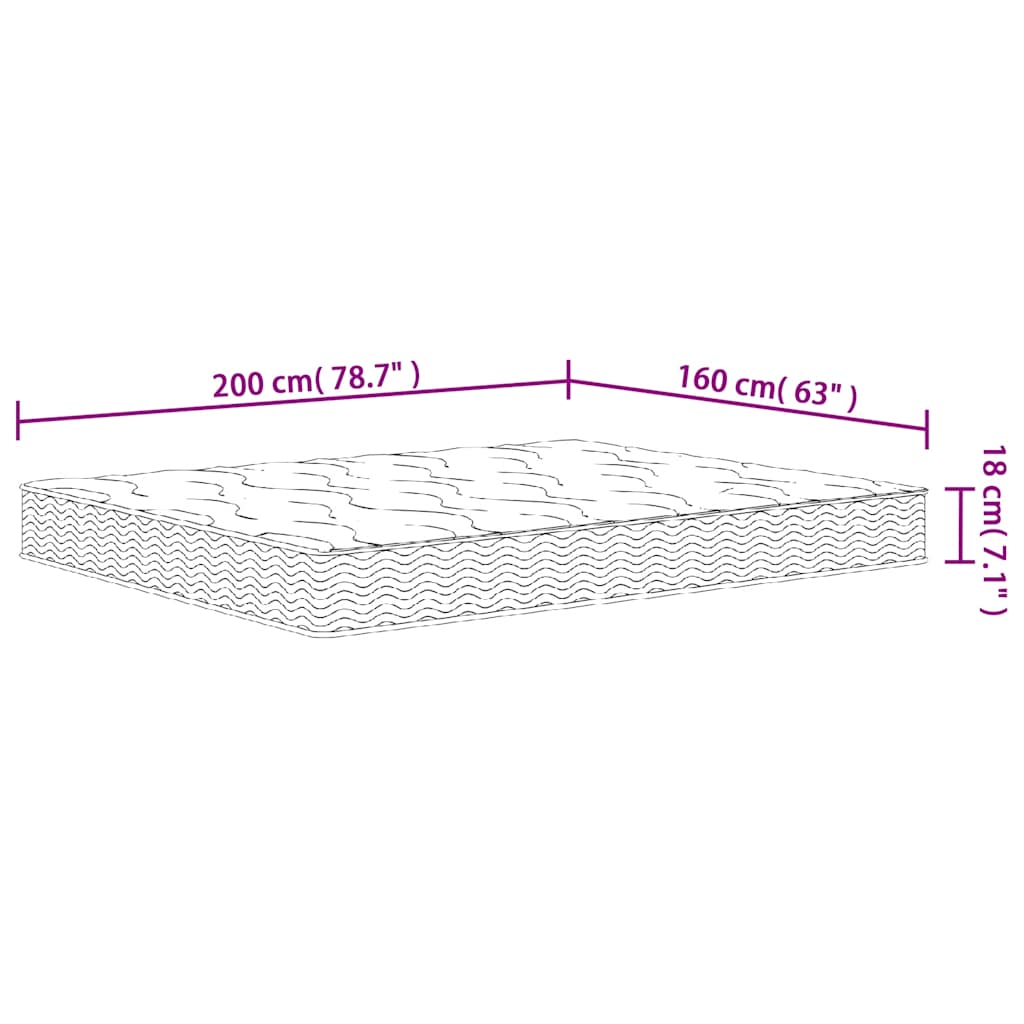 vidaXL Saltea cu arcuri bonnell, fermitate medie, 160x200 cm vidaXL Saltea cu arcuri bonnell, fermitate medie, 160x200 cm