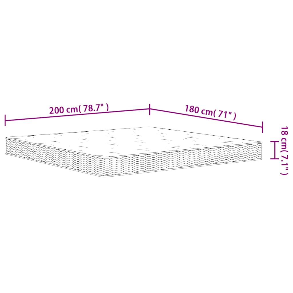 vidaXL Saltea cu arcuri bonnell, fermitate medie, 180x200 cm vidaXL Saltea cu arcuri bonnell, fermitate medie, 180x200 cm