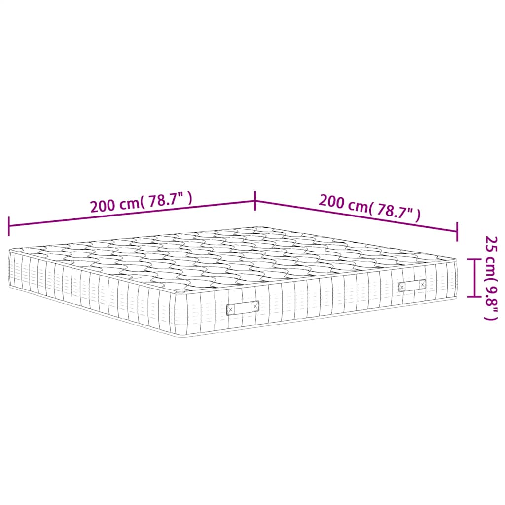vidaXL Saltea cu arcuri buzunar, fermitate medie, 200x200 cm vidaXL Saltea cu arcuri buzunar, fermitate medie, 200x200 cm