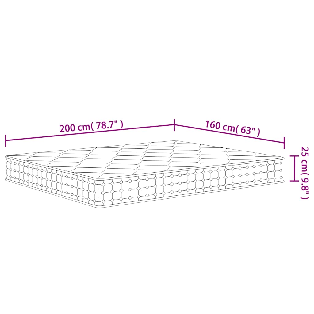 vidaXL Saltea arcuri buzunar Super King Size fermitate medie 160x200cm vidaXL Saltea arcuri buzunar Super King Size fermitate medie 160x200cm