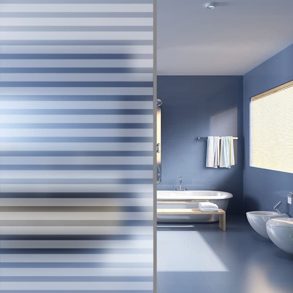 vidaXL Folii fereastră, design sablat cu dungi, PVC vidaXL Folii fereastră, design sablat cu dungi, PVC