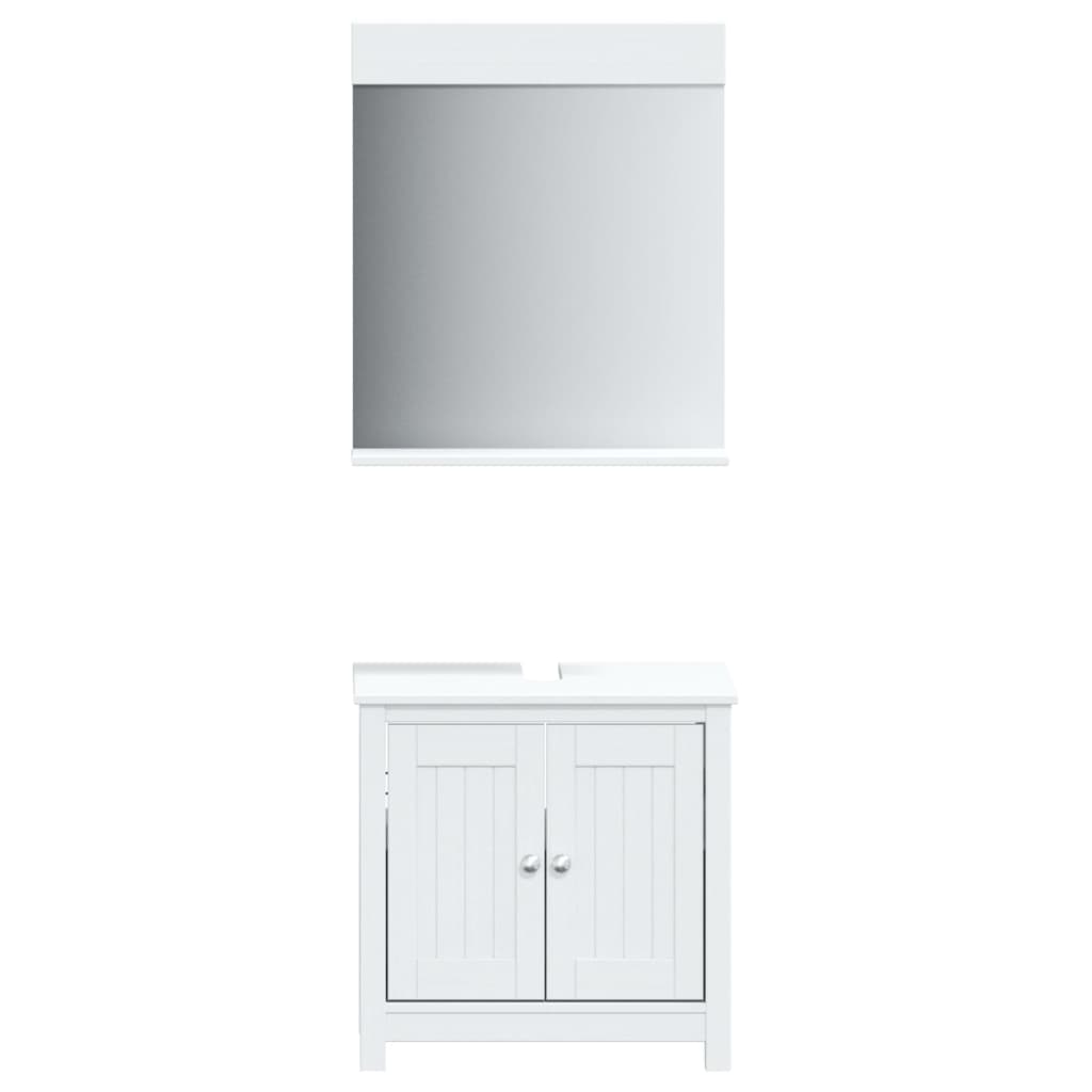vidaXL Set mobilier baie „BERG”, 2 piese, alb, lemn masiv de pin vidaXL Set mobilier baie „BERG”, 2 piese, alb, lemn masiv de pin