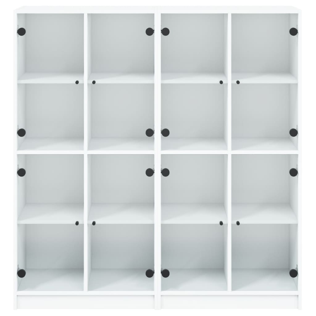 vidaXL Bibliotecă cu uși, alb, 136x37x142 cm, lemn prelucrat